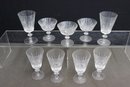 Group Lot Of Starburst And Baluster Stem Wine Glasses (6) And Matching Coupes (3)