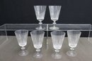 Group Lot Of Starburst And Baluster Stem Wine Glasses (6) And Matching Coupes (3)