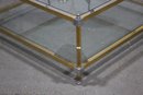 Oversized Two Tiers Brass  & Chrome Coffee Table.