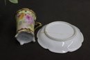 Variety Group Lot Of Hand Painted Porcelain Cups, Vases, And Bowls Etc