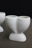 Pair Of  White Porcelain Double Egg Cups ( Japan )
