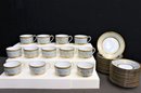 Partial Set C.H. Field Haviland Gold Band Limoges Coffee Cups, Saucers, And Small Plates