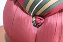 Striped Pillow Top Ottoman Poof