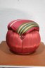 Striped Pillow Top Ottoman Poof