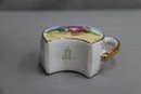 Hand-Painted Watteau Style Gold Embellished Porcelain Teapot And Small Pitcher