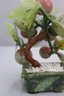 Chinese Carved Stone Bonsai Apple Tree In Green Quartz  Planter