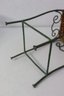Two Wicker And Decorative Iron Wire Side Table And A Basket Bottom Has 4 Rows Broken