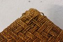 Vintage Checkerboard Woven Rope Cord Cube Stool