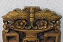Pair Of Carved  Greek Key & Butterfly Decorative Wall Elements