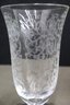 Botanical Etched Crystal Footed Vase