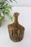 Pair Of Handmade Rustic Wooden Vases, One With Live Edge