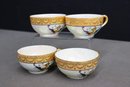 Partial Set Neoclassical Band Noritake Hand Painted Porcelain Cup & Saucers, And Small Plates