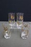 Mid-Century Georges Briard Gilded Butterfly Highballs Glass