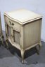 A Pair Of French Provincial Nightstands With Mesh Overlay Cabinet Doors