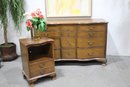 French Provincial Bow Front Dresser And One Matching Bedside Table