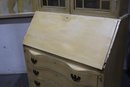 Rusticated And Distressed Vintage Style Secretary Desk With Lattice Window Doors