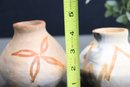 Two Primitive Terra Cotta Small Gourd Vases