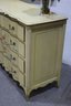 French Provincial Citrine Painted Chest Of Drawers With Serpentine Top And Front