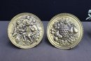 Two English Repousse Decorative Wall Medallions