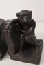 Vintage Resin Monkey Bookends Brown SPI Monkeys Sitting On Books