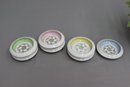 Vintage Hunt-Hallmark Porcelain Hand Painted Coasters,  Green, Pink, Yellow, Blue