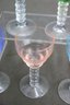 Group Lot Of 5 Stacked Ball Stem Tinted Cordial Glasses