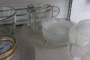 Shelf Lot Of Mixed Glass And Crystal Table Top And Dinnerware Items