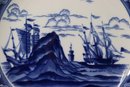 Three  Blue & White   Ocean  & Ships Decorative  Plates