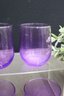 Set Of Four Lavender Purple Glasses