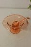 Vintage Amberina Carnival Glass Pedestal Compote AND Tripartite Domed Serving Dish And Tray