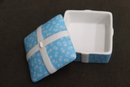 Two Colorful Ceramic Wrapped Gift Boxes