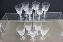 Martini, Cabernet, Annisette Group Lot - Numerous And Varied Cut Glass Crystal Stemware