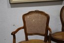 Two Cane Back And Seat Regency Style Chairs - 1 Arm Chair And 1 Side Chair