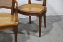 Two Cane Back And Seat Regency Style Chairs - 1 Arm Chair And 1 Side Chair