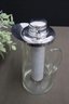 Atomic Pattern Cut Glass Pitcher With Ice Cooler Insert