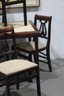1 Of 2: Four Folding Harp Back Chairs With Matching Square  Folding Table