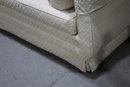 Blue Dot And Stripe Tone On Tone Upholstered Lawsons Style Sofa