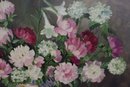 Vintage Oil On Canvas Floral Still Life, Signed S. Robertin, Framed
