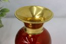 Murano-Style Red And Gold Glass Baluster Vase