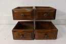 Group Lot Of Old Wooden Drawers With Metal Knobs, Various Shapes And Sizes