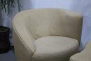 Scroll Corkscrew Style Swivel Chair And Ottoman
