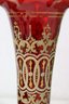 Single Bohemian Red Glass Vases Ornate Gold Design