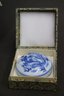 Two Chinese Decorative Small Lidded Boxes - One Cloisonn And One Blue & White Porcelain