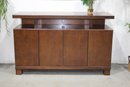 Superb Mahogany Buffet Credenza With Elevated Platform On Top