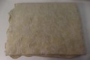 Two White Damask Emboss Sham Pillows With Extra Fabric In White And Cream
