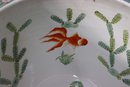Oriental Accent  Fish Bowl Pot Planter Ceramic Asian