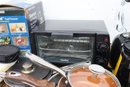 Shelf Lot Full Of Kitchen Stuff - Small Appliances, Pans/Pots, Kitchen Tools, Spice Rack Etc.