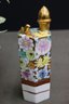 Vintage Japanese Kutani Porcelain Thousand Flowers Sake Decanter With Two Cups