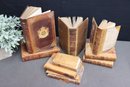 Group Lot Of Vintage Leather Bound Books     (some Age/wear Condition Issues)
