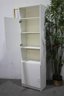 Tall White Sectioned Two Door  Shelving Unit/Book Case
